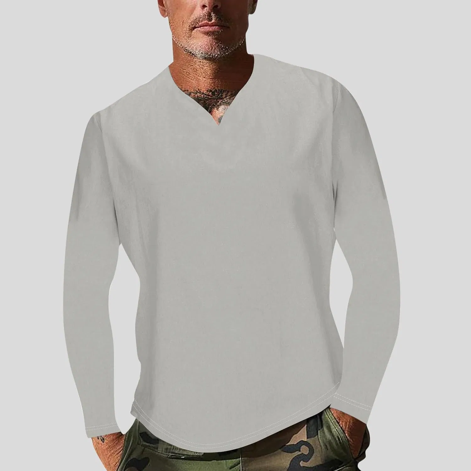 Мужская футболка с круглым вырезом Regular Fit, Light Gray — фото 2