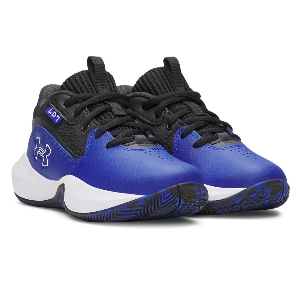 Детские кроссовки для мальчиков с закрытием шнурками Pre School Lockdown 7 Under Armour, 403 Royal Black White — фото 2