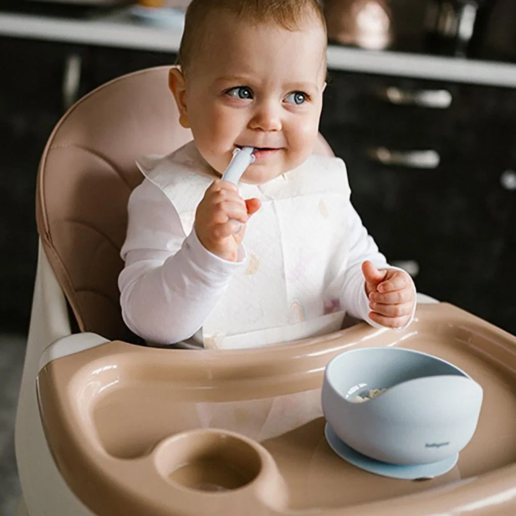 Детский гибкий ложка из силикона BabyOno, Синий — фото 2