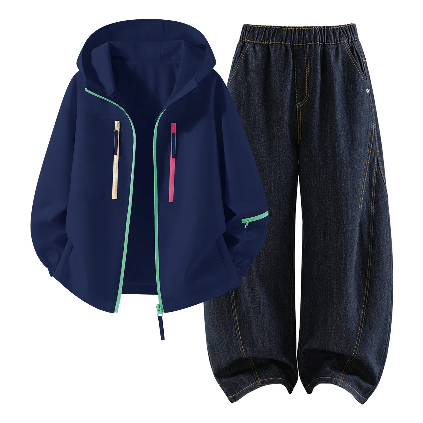 Детский спортивный костюм с капюшоном, ветрозащитный Disney, Pure Ink Black/Denim Black Blue — фото 4