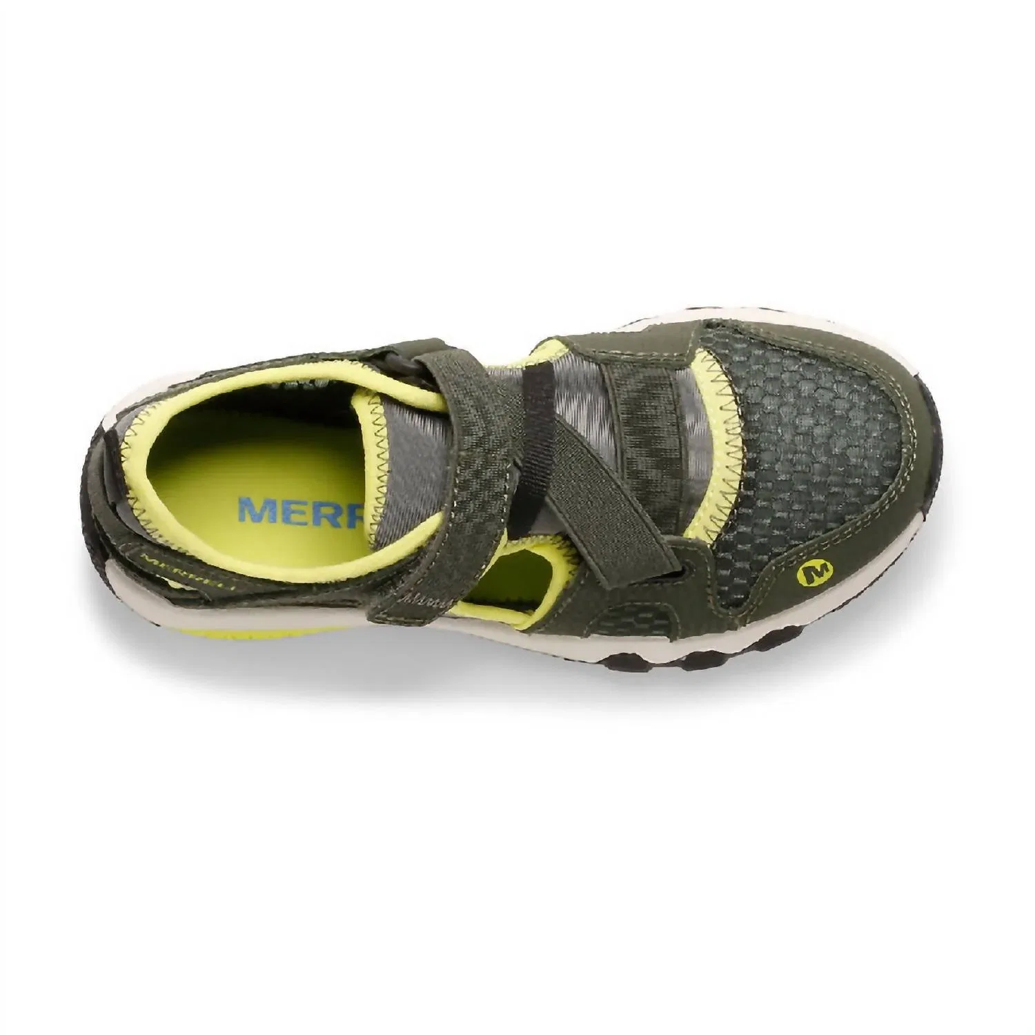 Детские сандалии для мальчиков с быстро сохнущим верхом Hydro Free Roam MERRELL, Olive/Lime — фото 3