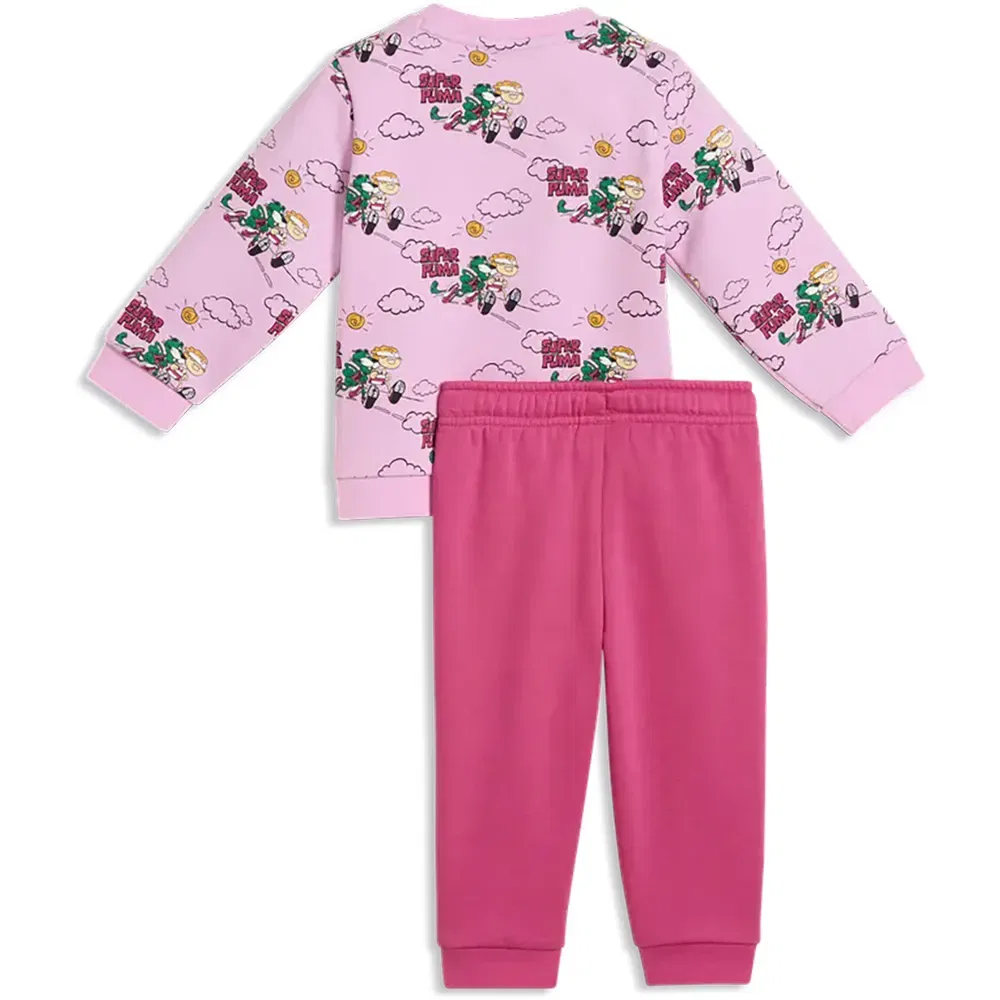 Детский спортивный костюм с принтом Puma Minicats Super AOP Puma, Pink — фото 2