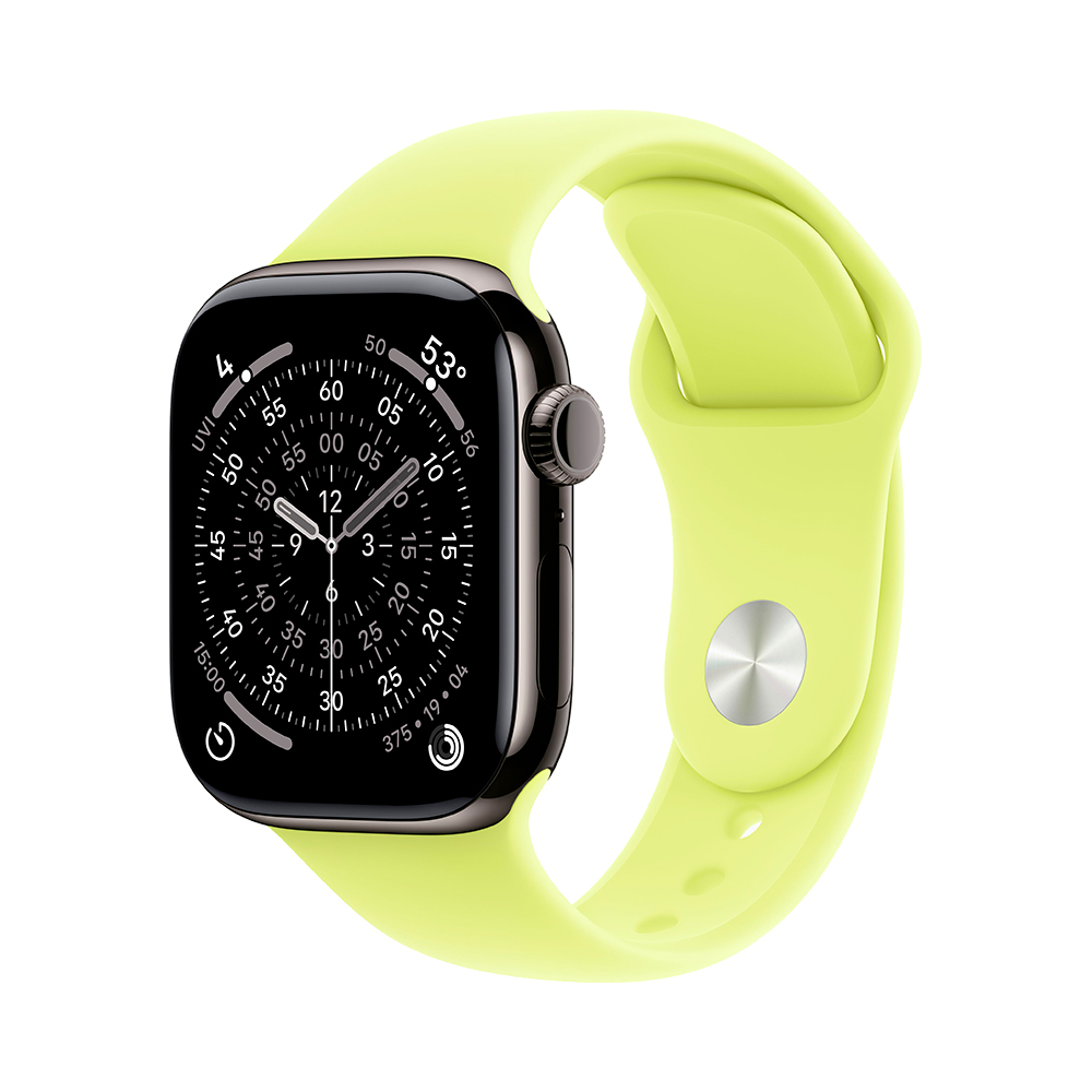 

Умные часы Apple Watch Series 11 (GPS+Cellular), 42 мм, Slate Titanium Case/Neon Yellow Sport Band - S/M, Золотой, Умные часы Apple Watch Series 11 (GPS+Cellular), 42 мм, Slate Titanium Case/Neon Yellow Sport Band - S/M