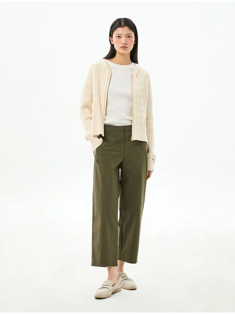 Брюки прямые зауженные TOMMY HILFIGER, Khaki