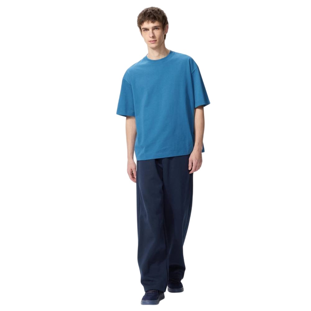 Футболка  Uniqlo Boxy Сropped Unisex, 67 синий — фото 3