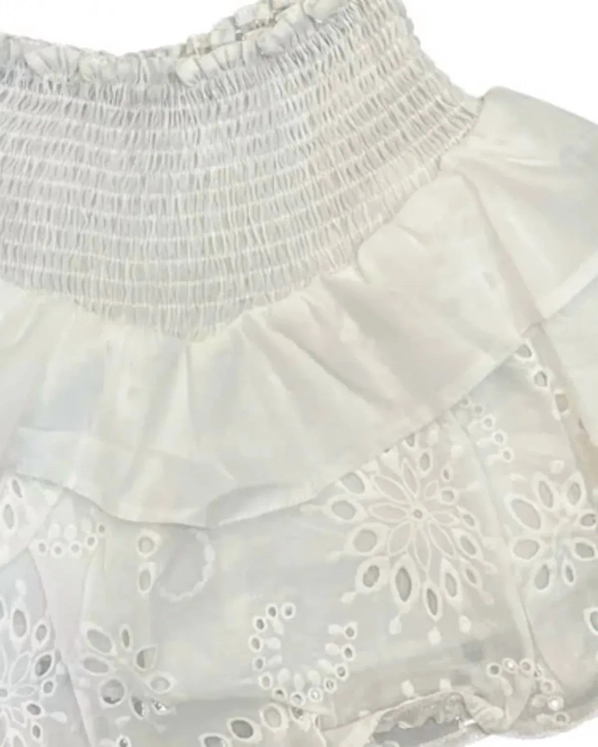 Детский комплект юбок для девочек с ажурным узором Eyelet Skirt Set Tweenstyle, White — фото 2