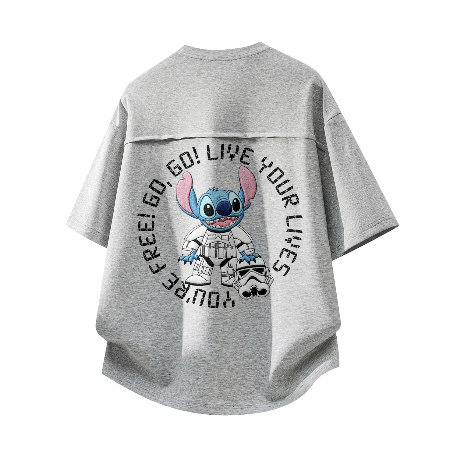 Детская футболка с принтом Disney, Unisex Crew Neck Moderate Other, Disney, Gray
