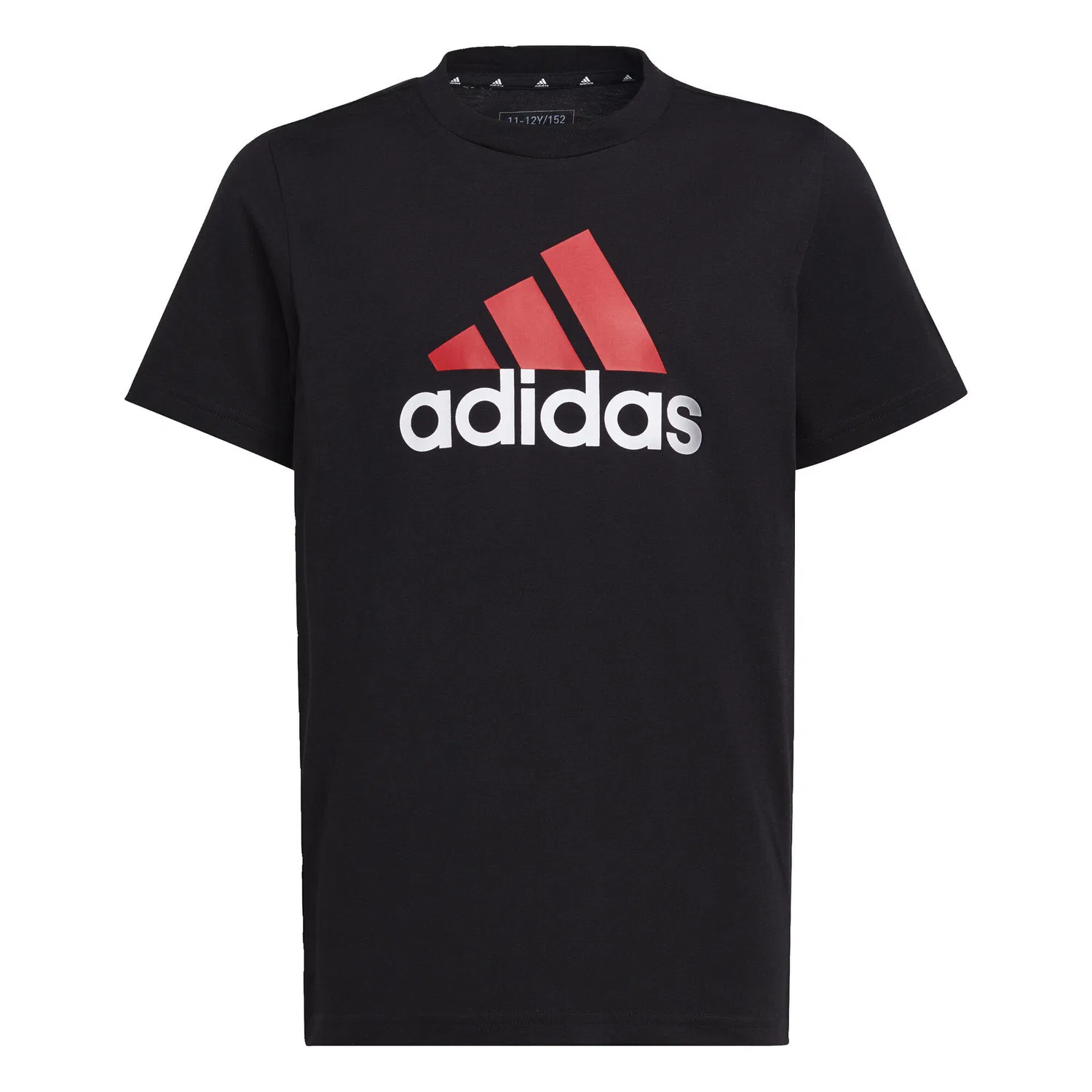 Детская футболка с логотипом Essentials Two-Color Big Logo Cotton Adidas, Schwarz Scharlachrot Weiss — фото 2