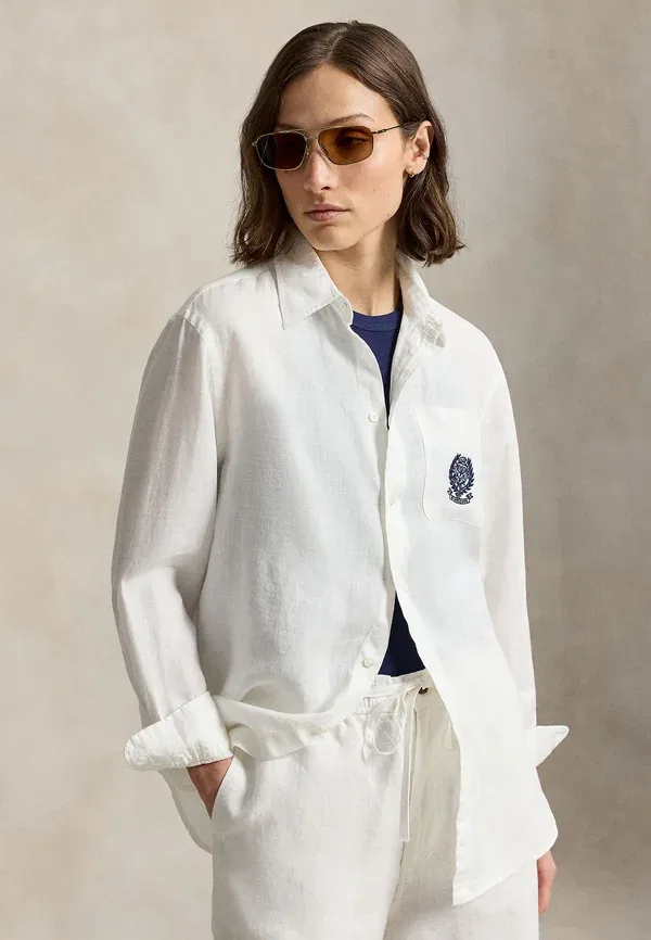 Блуза с принтом в полоску Polo Ralph Lauren, белый