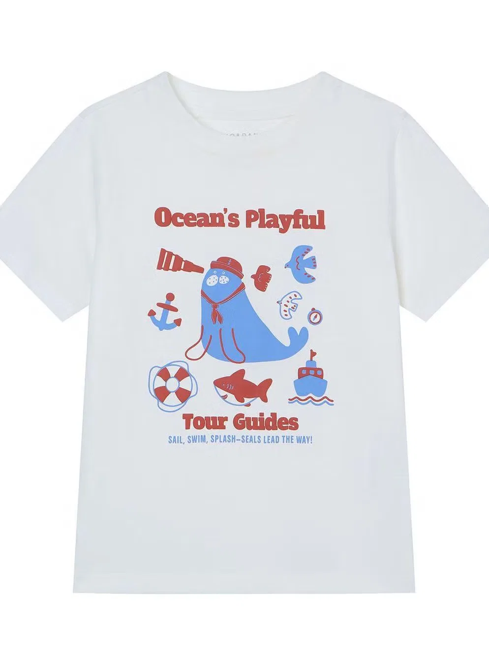 Футболка с принтом Ocean's Playful Giordano, белый