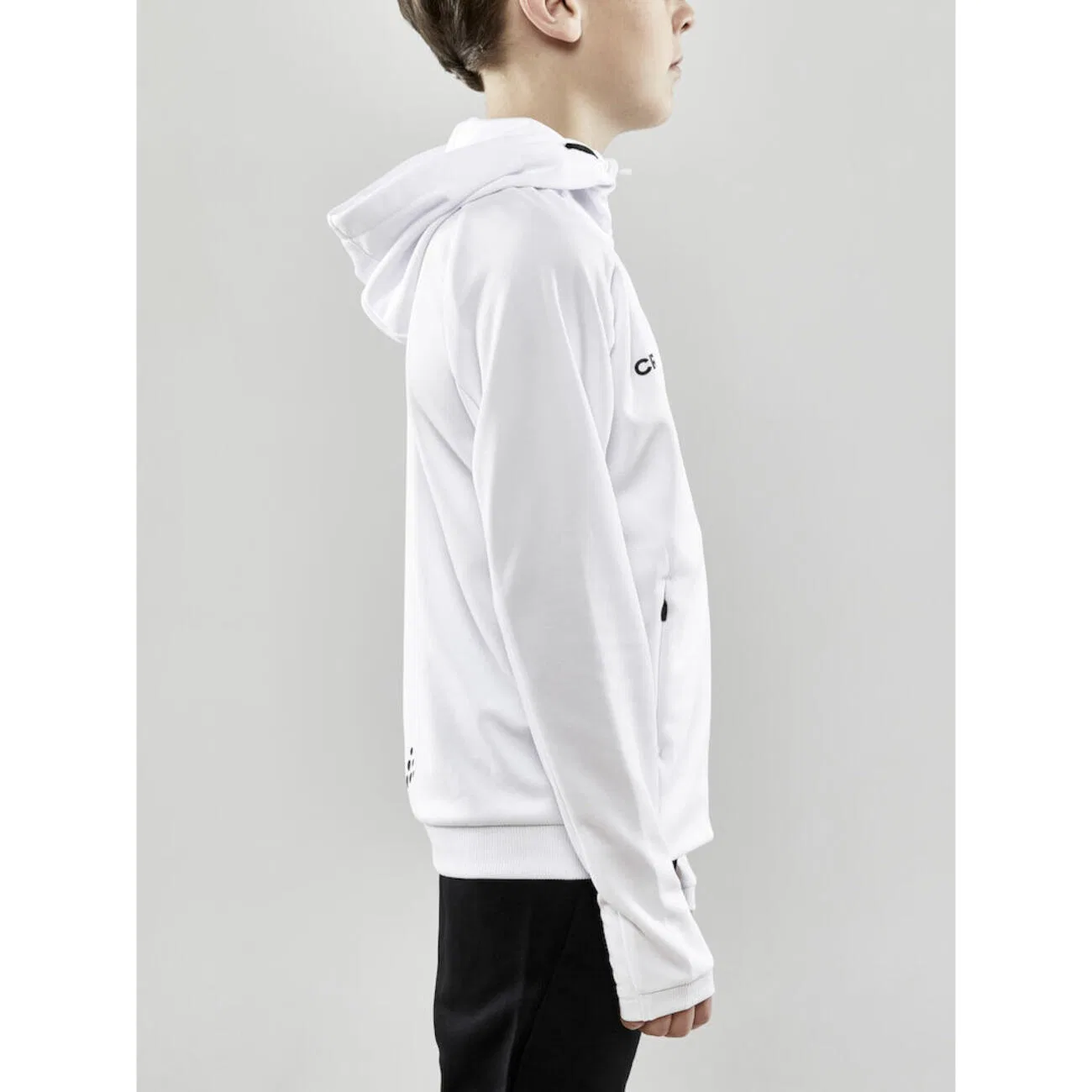 Детская тренировочная куртка с капюшоном Evolve Hood Jacket Craft, Weiss — фото 3