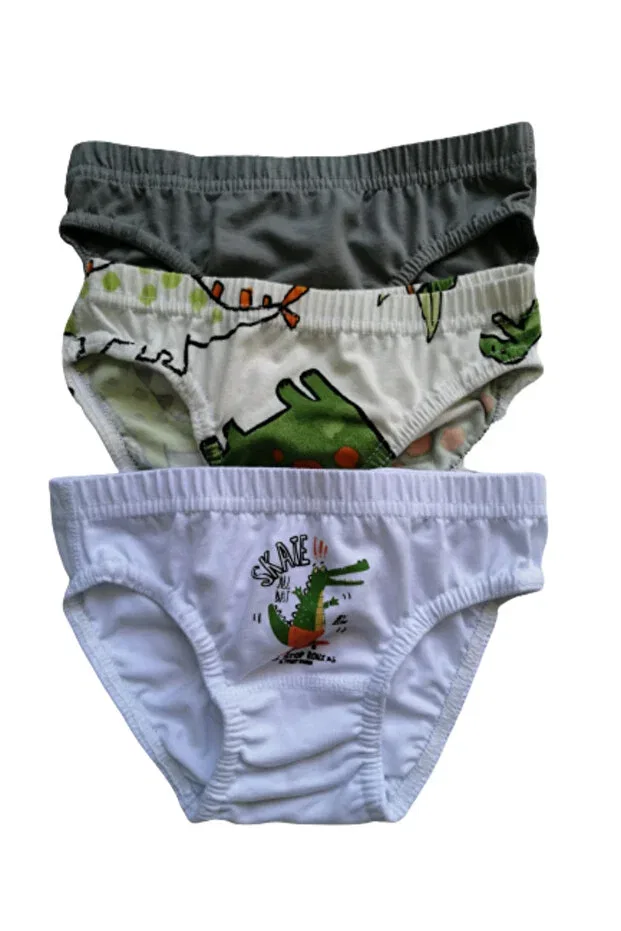 Детские трусы для мальчиков с принтом Elmas Kids, Gray Ecru White