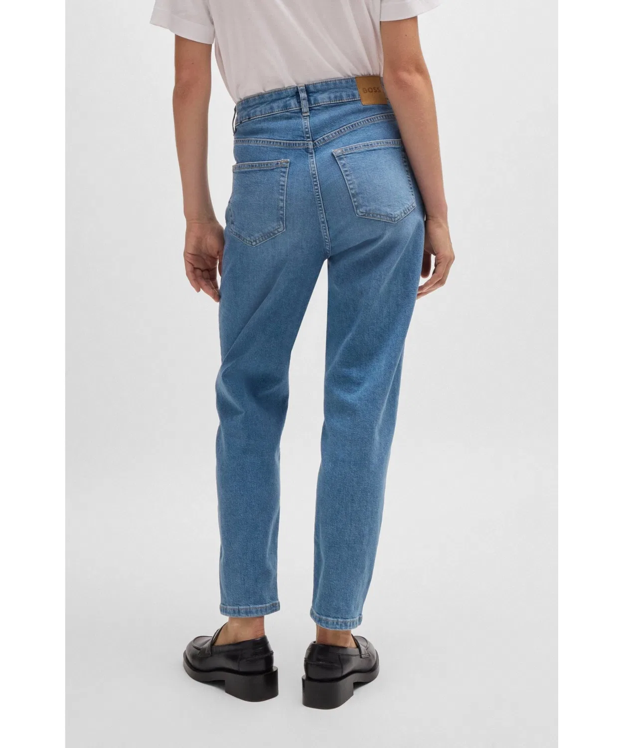 Женские джинсы с высокой посадкой укороченные Comfort Stretch BOSS, Indigo Blue — фото 2