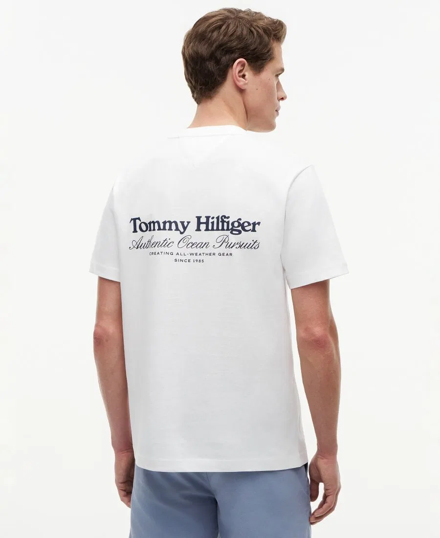 Футболка с принтом Nautical Back Graphic Tommy Hilfiger, White — фото 3