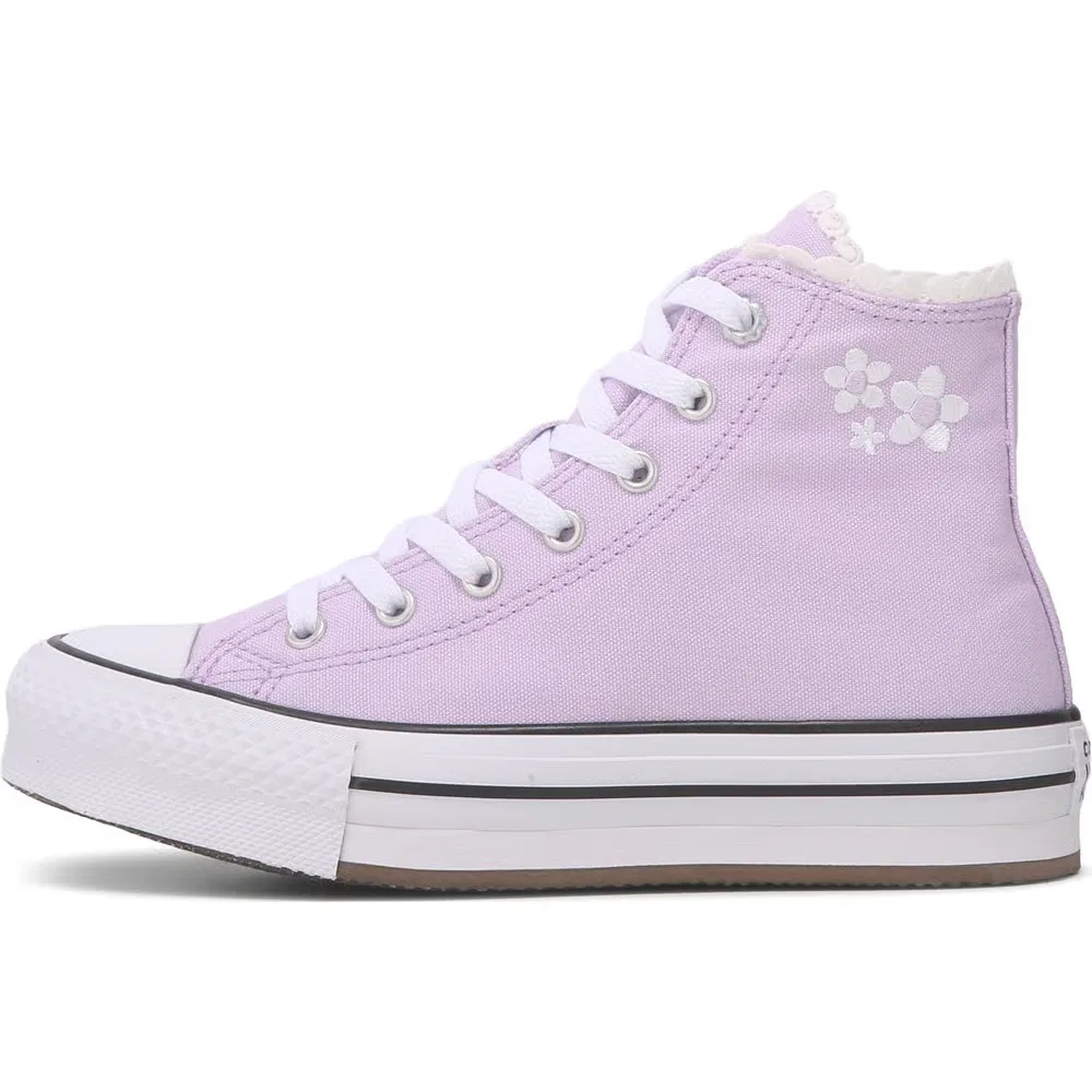 Детские высокие кеды Chuck Taylor All Star Lift Converse, Lavender/White — фото 3