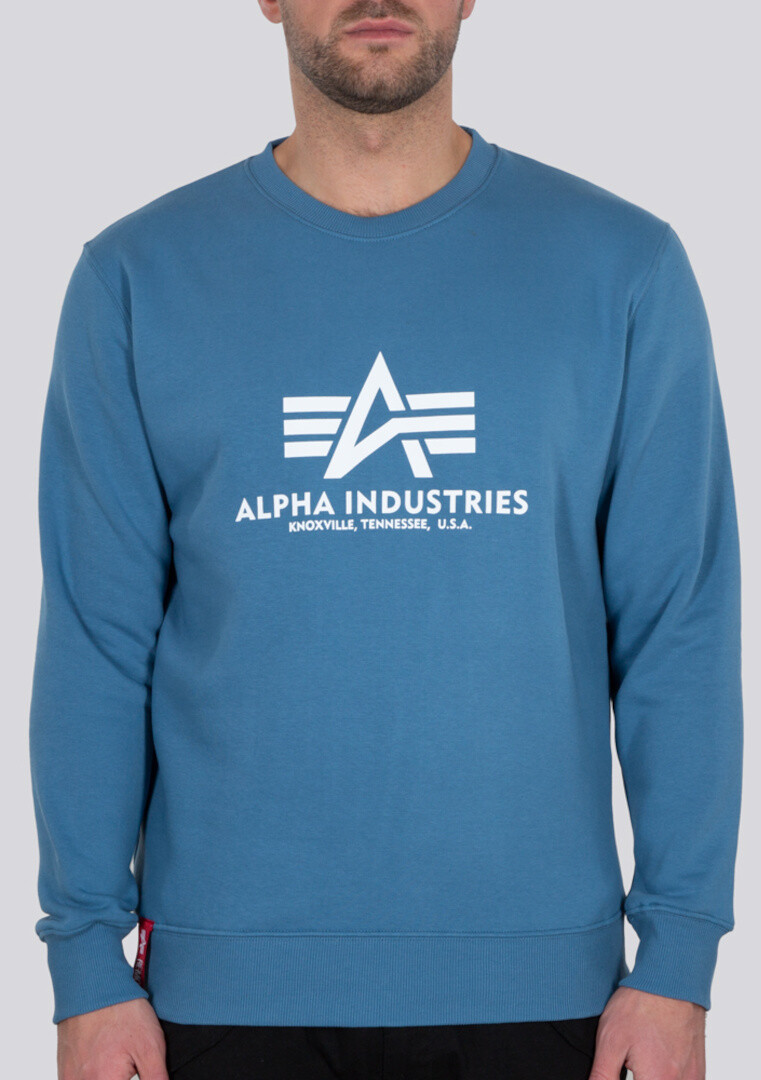 

Толстовка Alpha Industries Basic, светло-синяя, Синий, Толстовка Alpha Industries Basic, светло-синяя