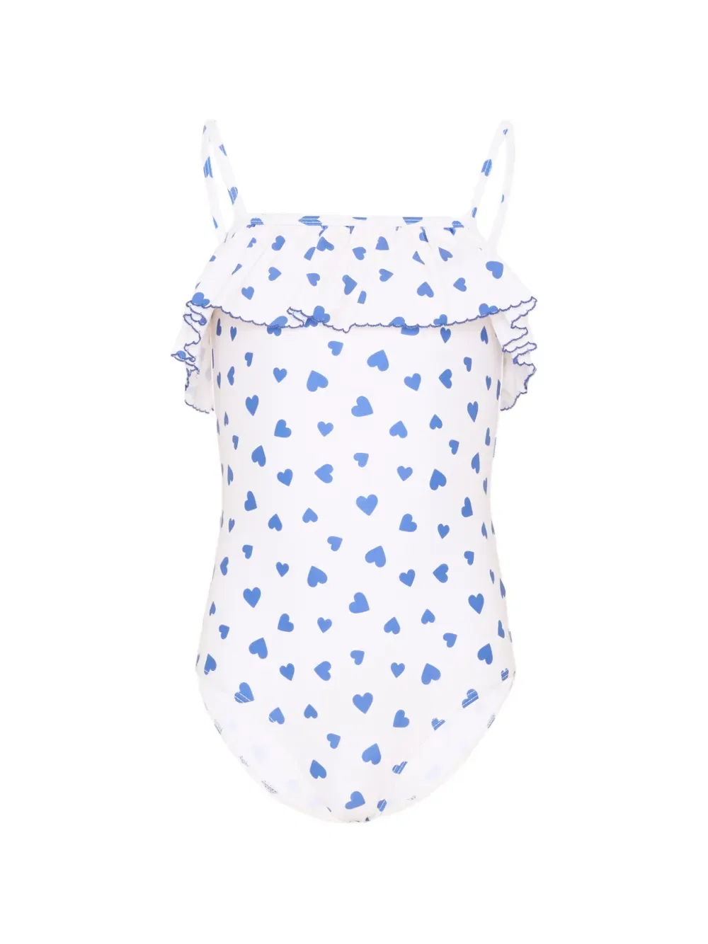 Купальник с оборками в форме сердца Petit Bateau, белый