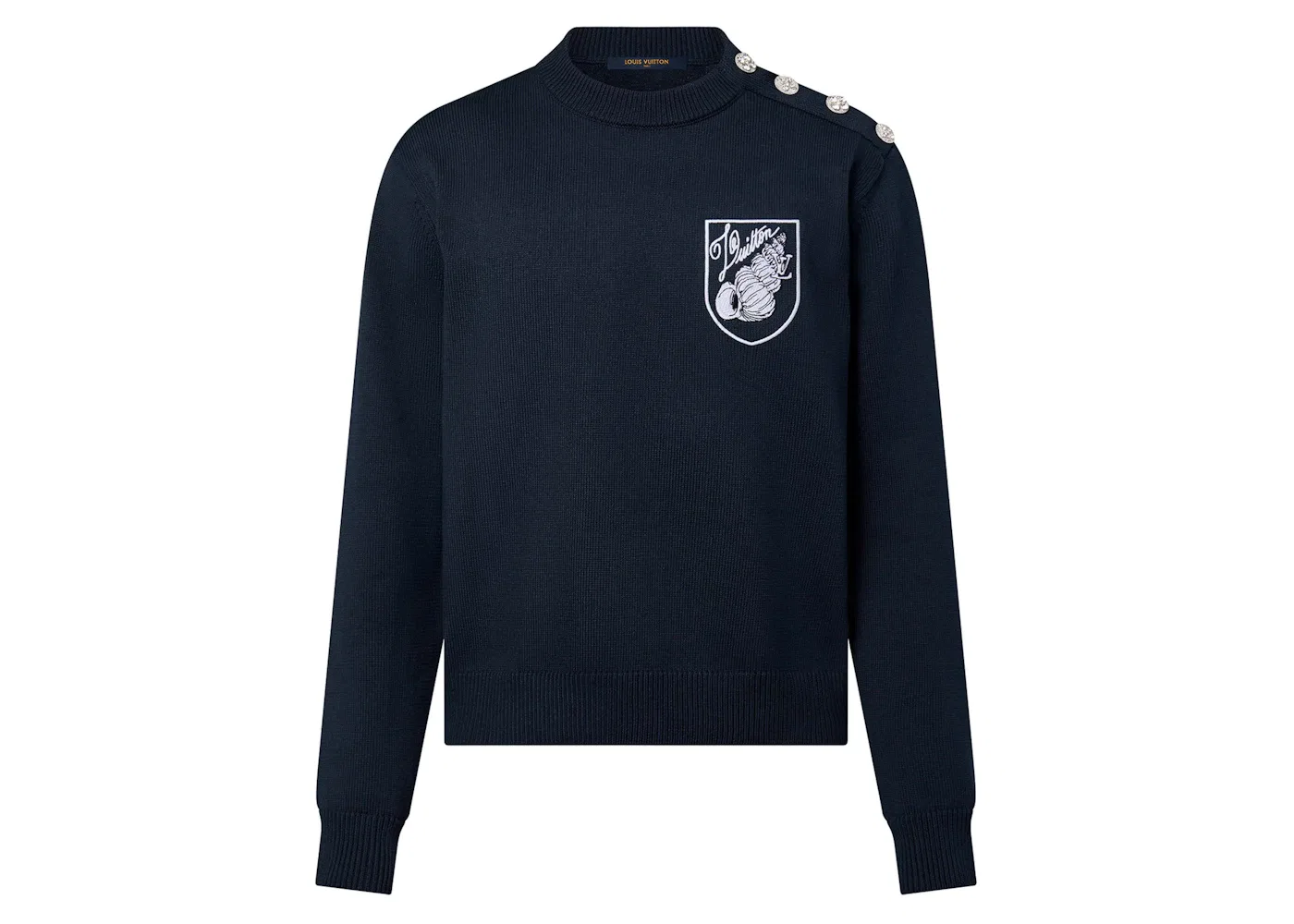 Мужской джемпер с вышивкой Crewneck Louis Vuitton, Navy Blue