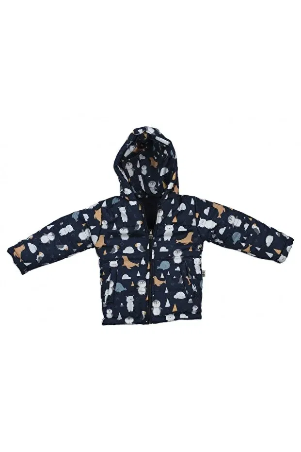 Детское пальто для девочек с принтом Pukka, Navy Blue