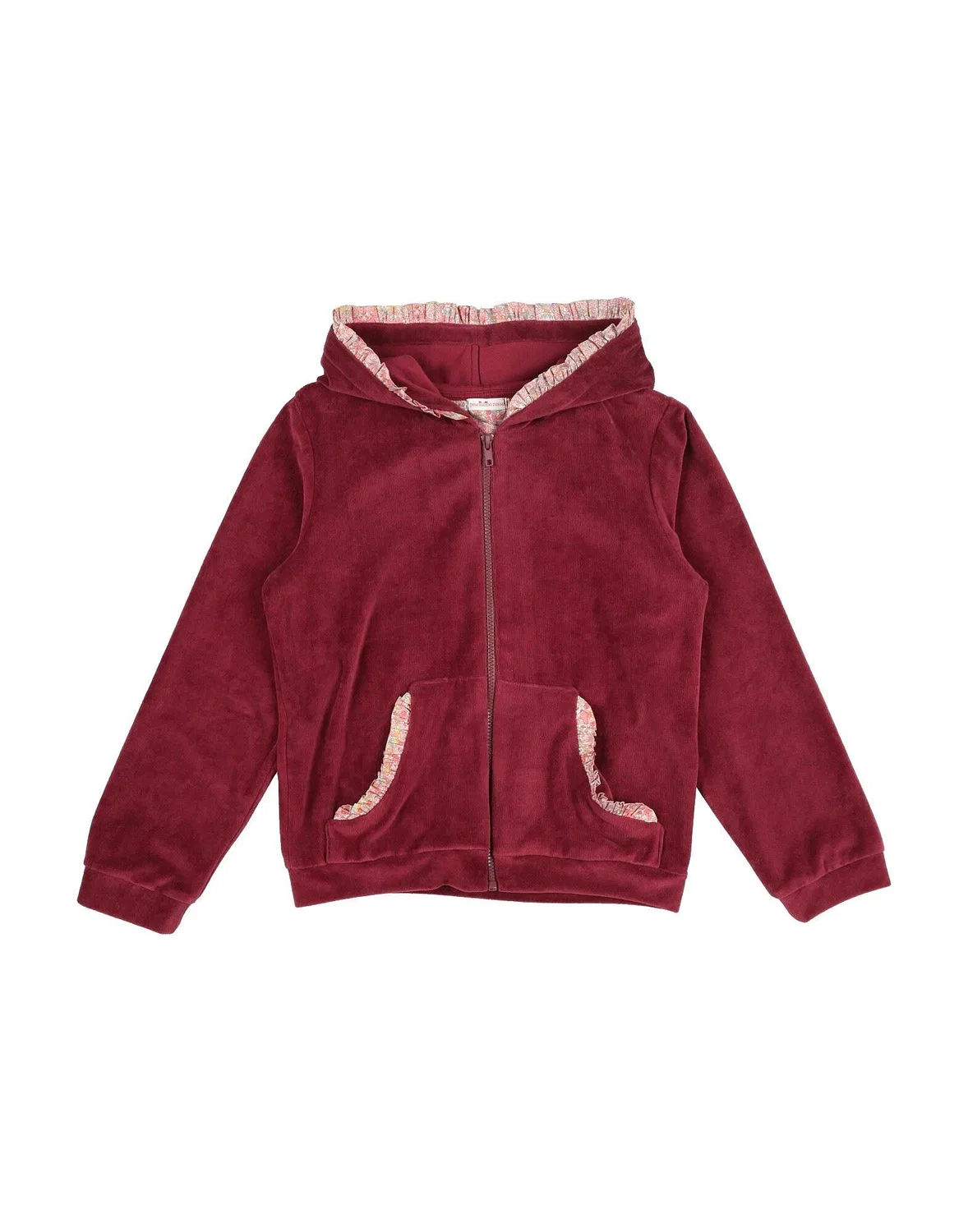 Детское худи для девочек с принтом из футера Pesciolino Rosso Beachwear, бордовый