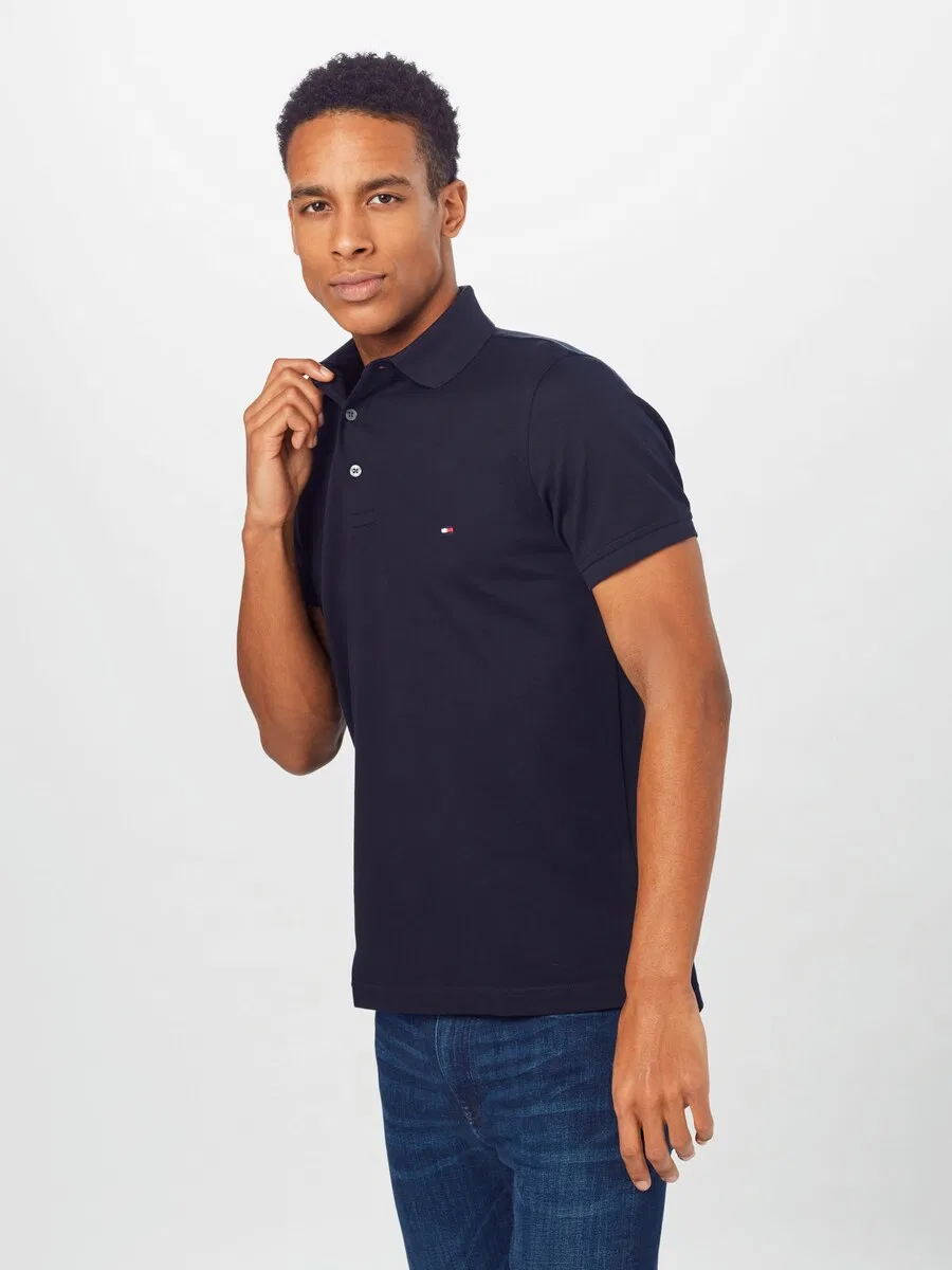 Рубашка TOMMY HILFIGER 'CORE 1985 SLIM POLO' темно-синего цвета — фото 2