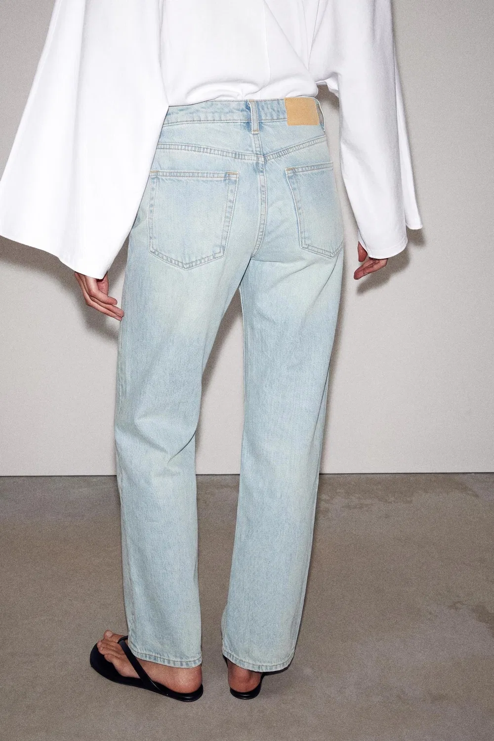 Джинсы Z1975 с низкой посадкой, стандартного кроя. ZARA, Light blue — фото 4