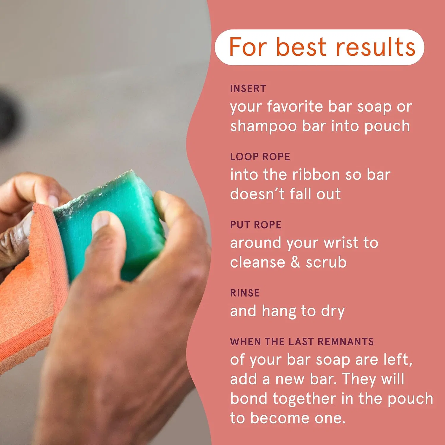 Пилинг-мешочки для мыла Bath & Body Peeling Soap Savers, набор 3 шт, Cleanlogic — фото 4