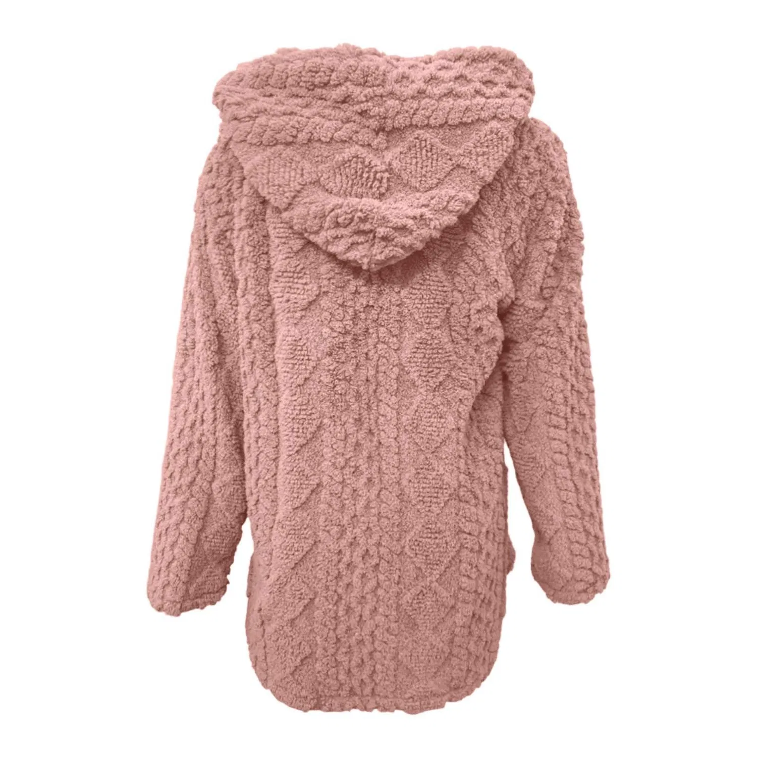 Женское пальто с капюшоном и длинным рукавом, однотонное, легкое, вязаное, Rosa — фото 4