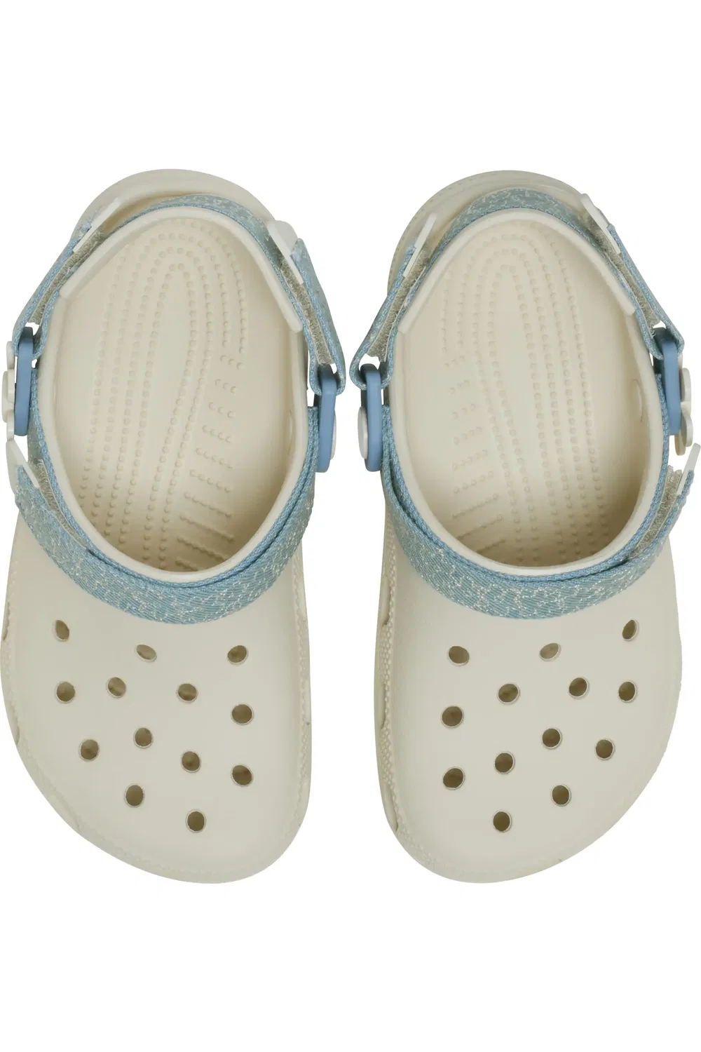 Детские сабо деним с цветком Classic Clog Crocs, Summit White — фото 3