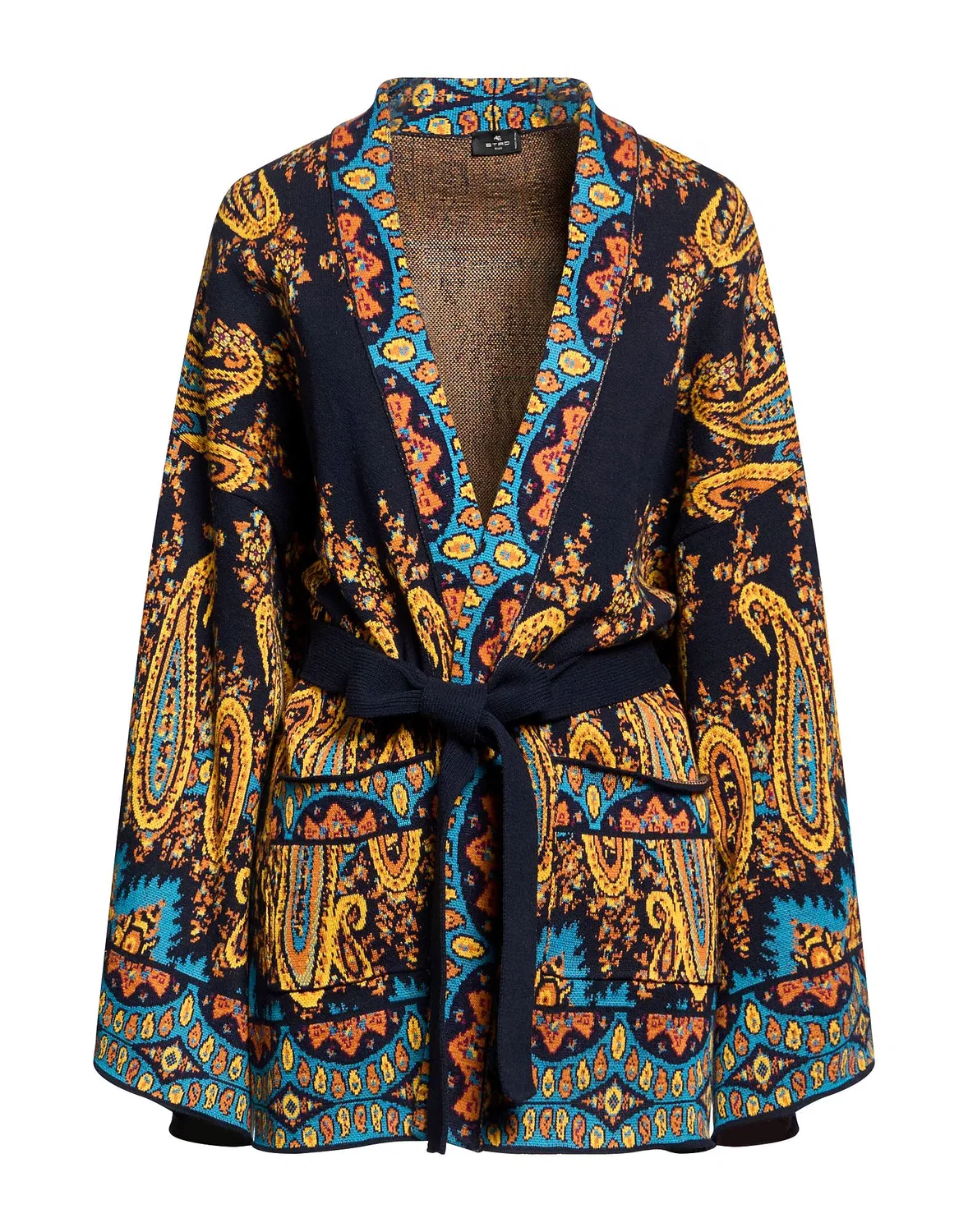 Женский кардиган с поясом Paisley-print Etro, темно‑синий