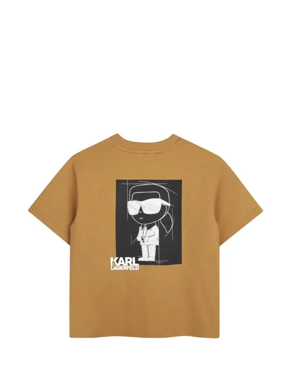 Футболка с логотипом и короткими рукавами Karl Lagerfeld Kids, желтый — фото 2