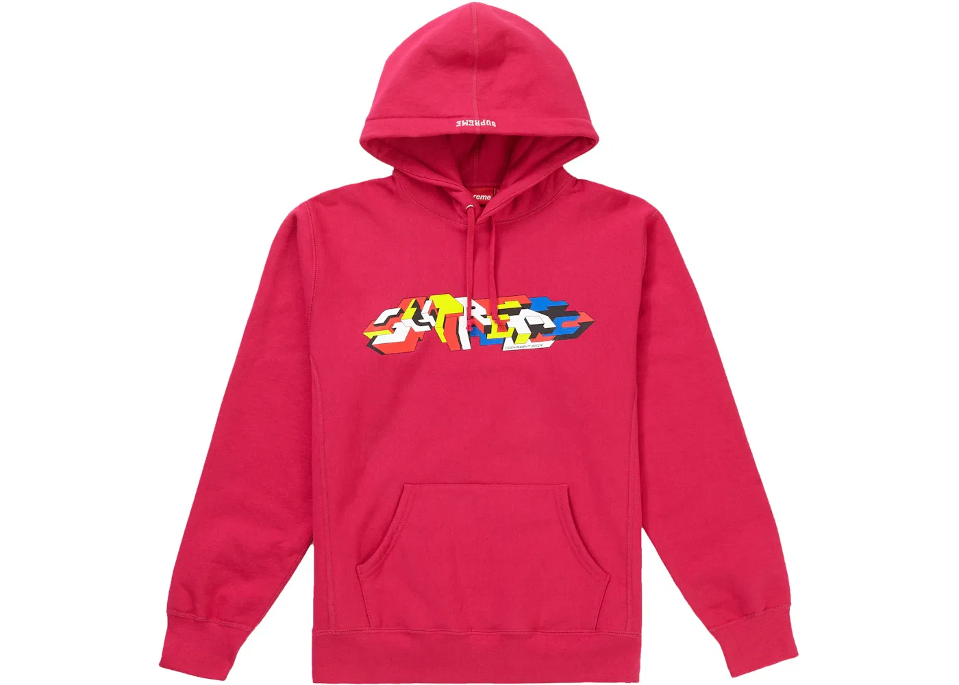 Мужской худи с принтом Hooded Sweatshirt Supreme, Fuchsia