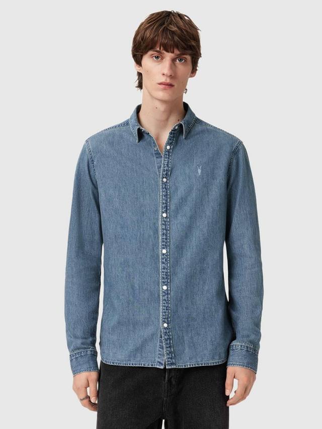

Футболка Gleason из органического хлопка Regular Fit AllSaints, Indigo Blue