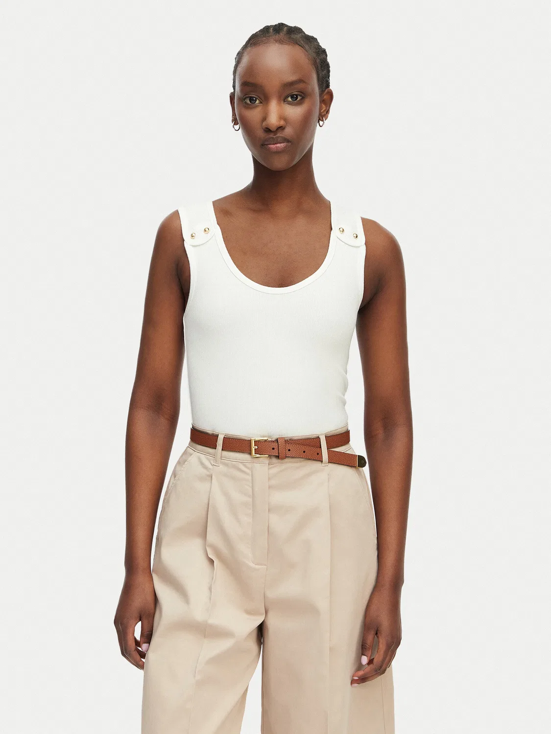 Женский топ облегающего кроя Tommy Hilfiger, белый
