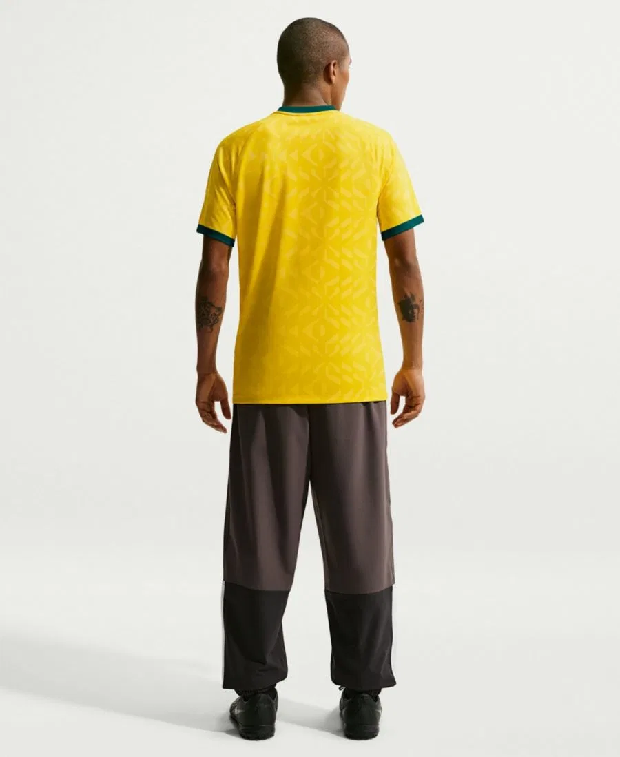 Мужская желтая домашняя футболка сборной Бразилии по футболу Dri-FIT с сублимационной печатью Nike, Yellow — фото 4