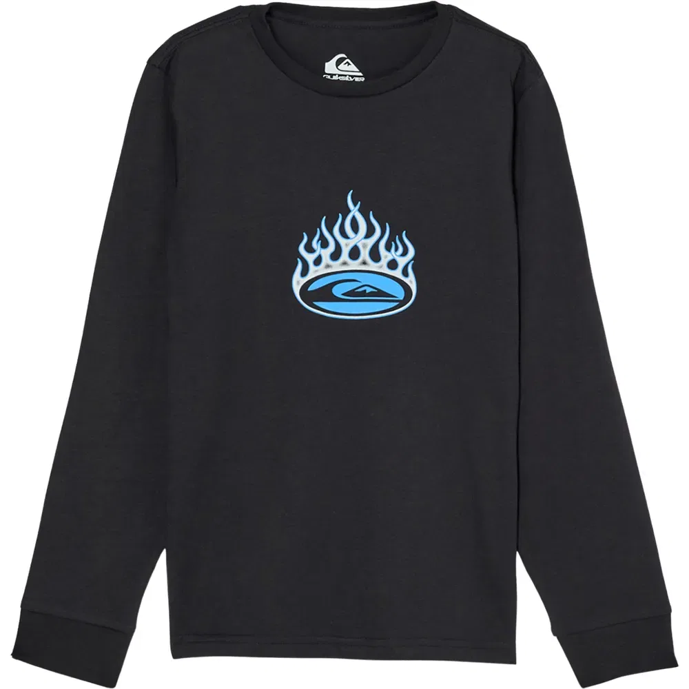 Детский свитшот с принтом Quiksilver Flaming, Black