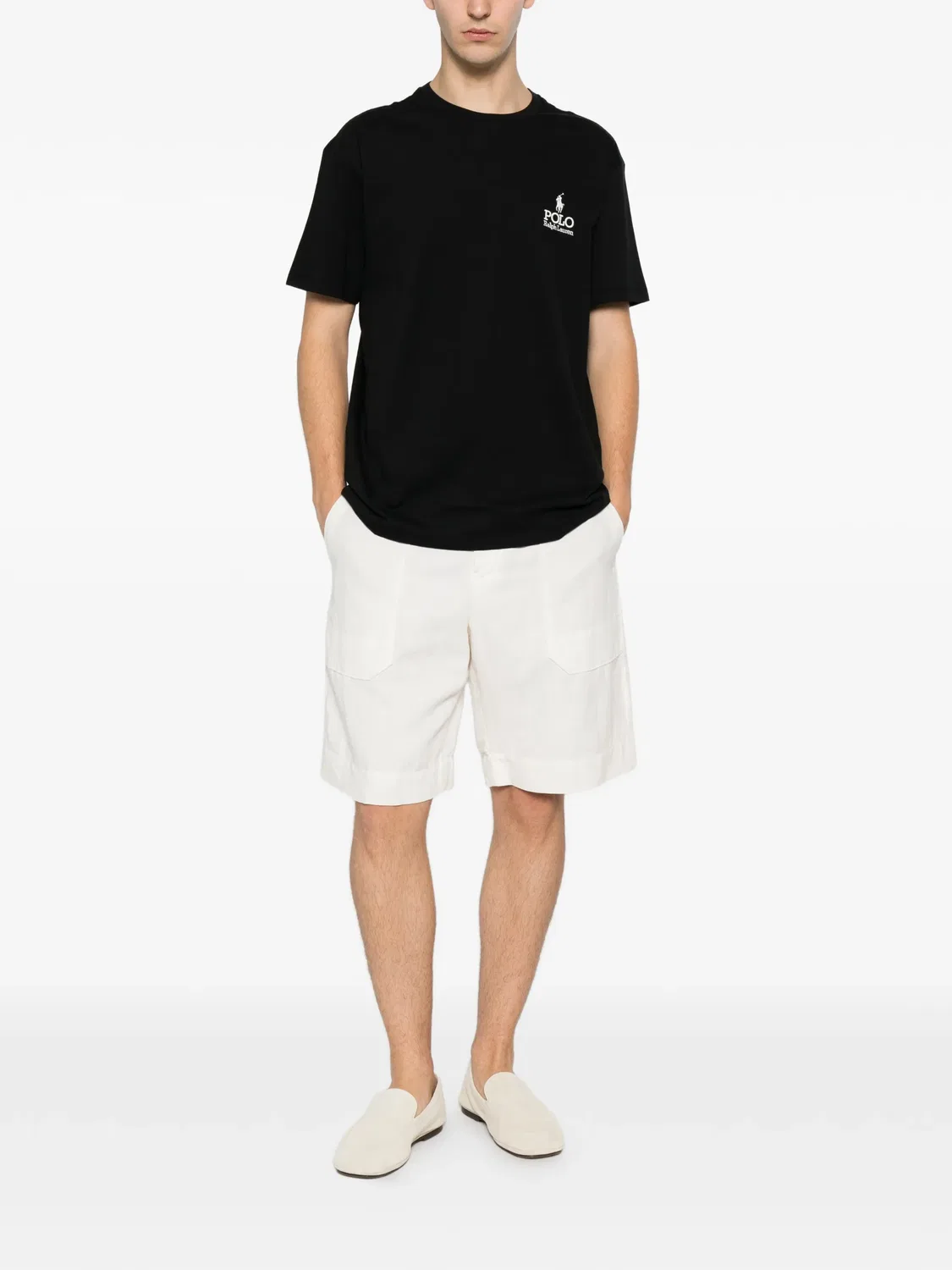 Футболка с вышитым логотипом, черная Polo Ralph Lauren, черный — фото 2