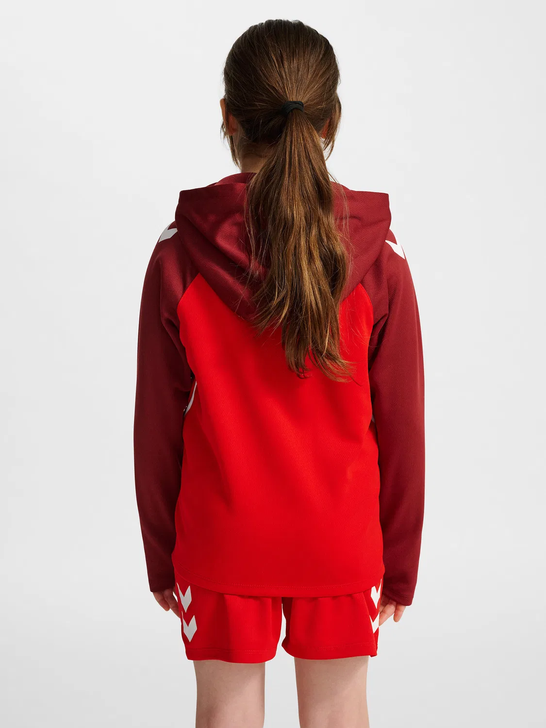 Детская куртка с принтом Hmllead 2.0 Zip Hoodie Kids Hummel, Rot Bordeaux — фото 4