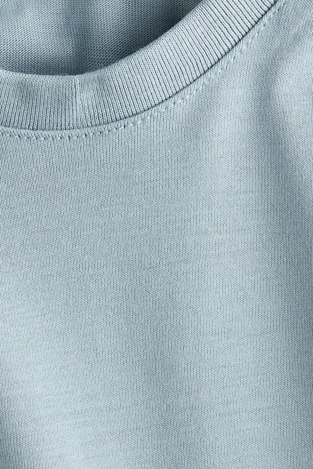 Детская футболка с коротким рукавом хлопковая H&M, Light Dusty Turquoise — фото 2