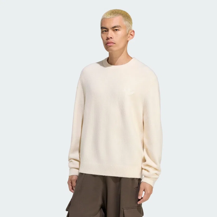 Свитер ADIDAS ORIGINALS 'Trefoil Essentials' кремового цвета — фото 2