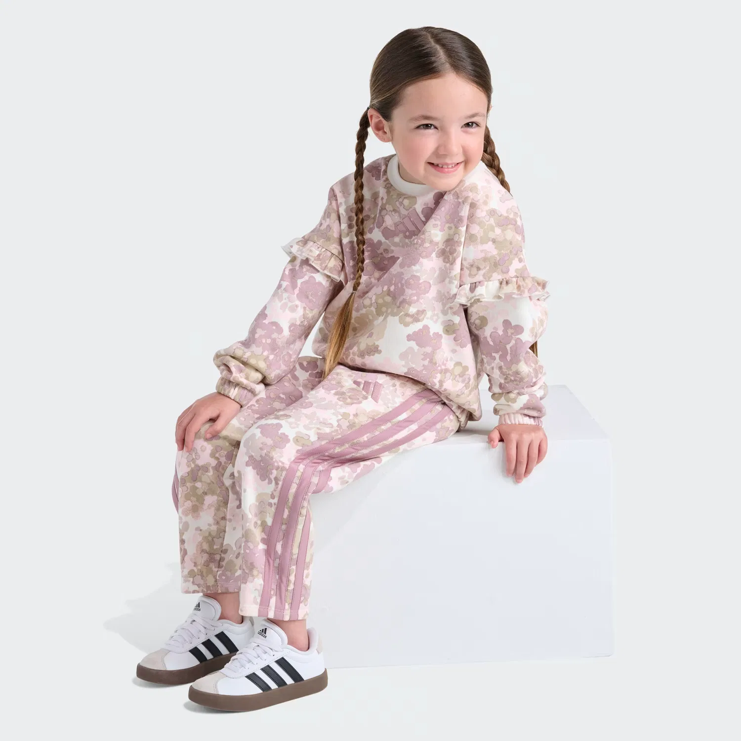 Детский комплект из 2 предметов с принтом и рукавами-крылышками, Adidas Sportswear, Magic Mauve — фото 3