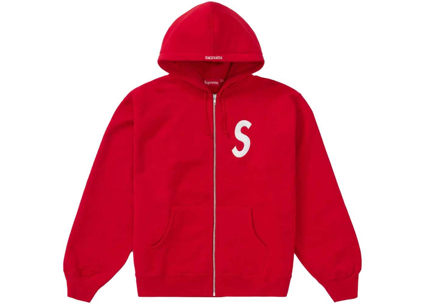 Мужская худи на молнии с капюшоном Supreme S Logo Zip Up Hooded Sweatshirt, Red