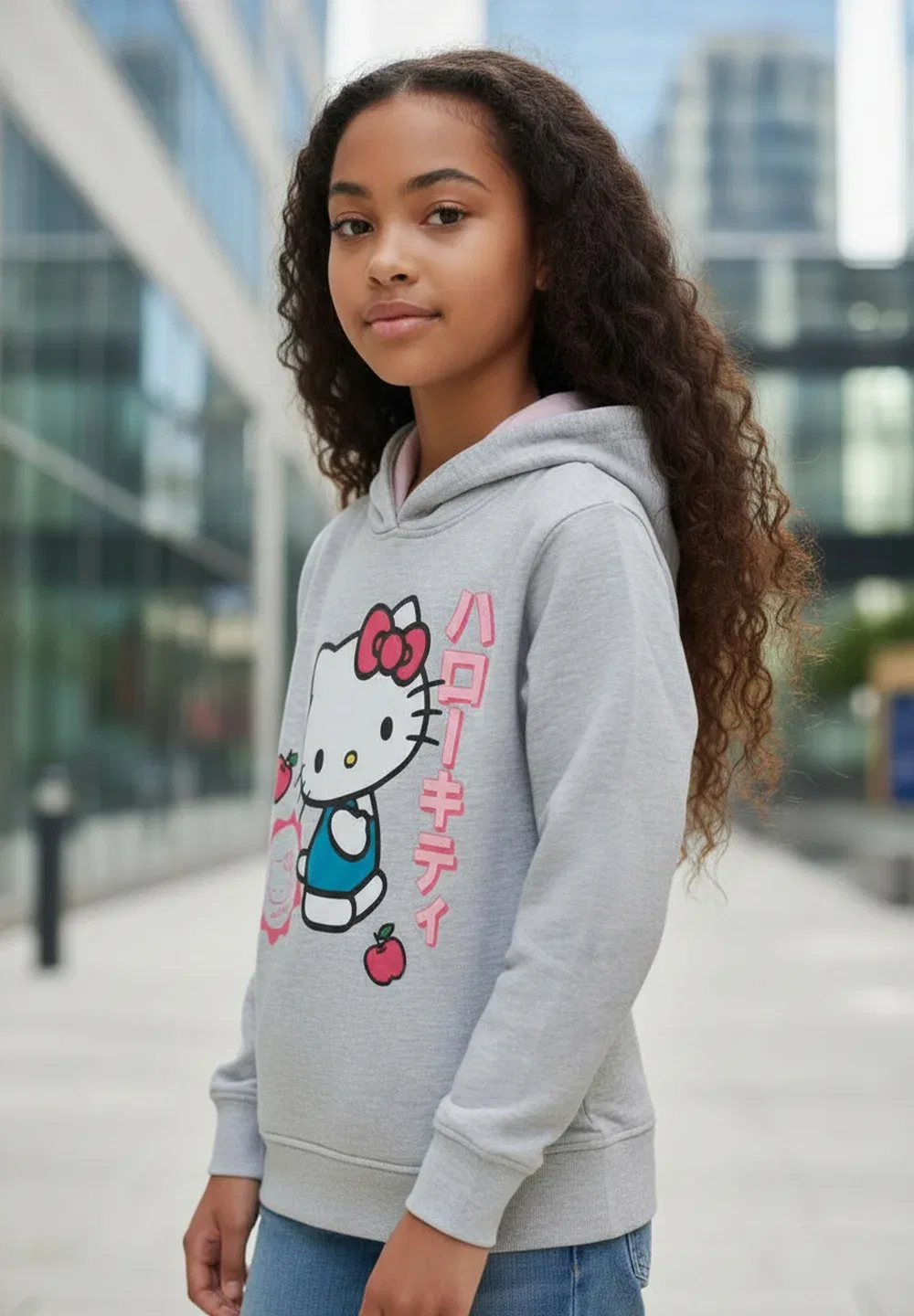 Kapuzenpullover толстовка с капюшоном пуловер - толстовка с капюшоном Hello Kitty, Grau — фото 2