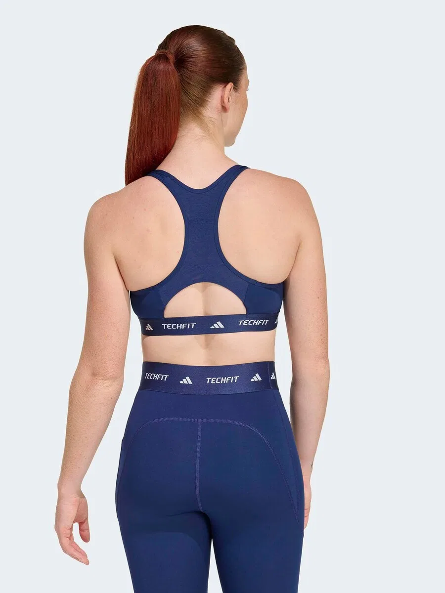 Спортивный бюстгальтер-бралетт ADIDAS PERFORMANCE темно-синего цвета — фото 3