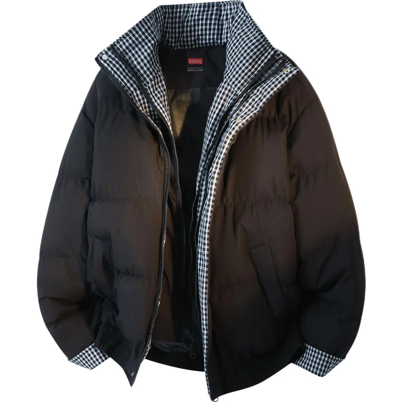 Детская пуховая куртка с принтом BALENO, Black White Plaid