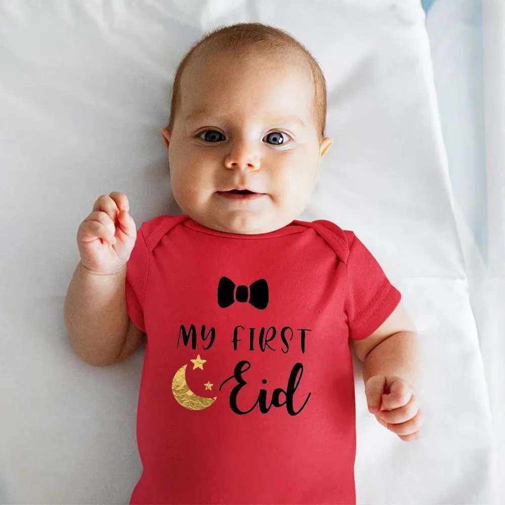 Боди-комбинезон с принтом луны и звезд Matching Family Outfits, красный