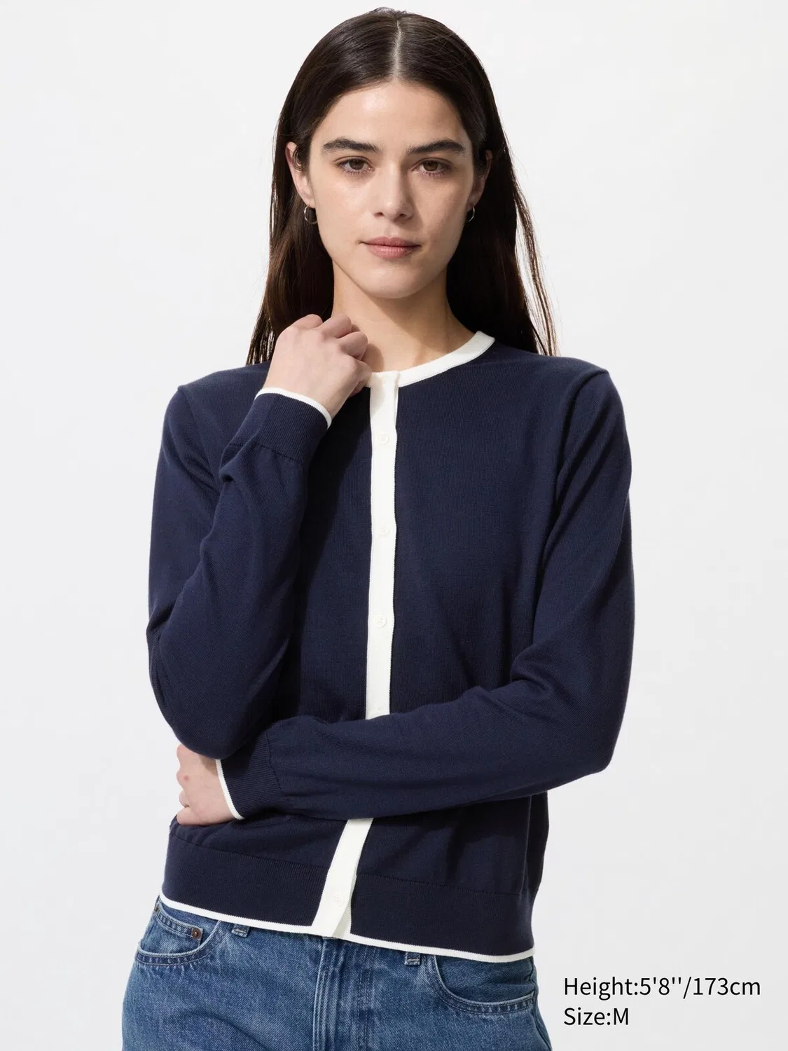 Кардиган Uniqlo, с защитой от УФ-излучения, темно-синий