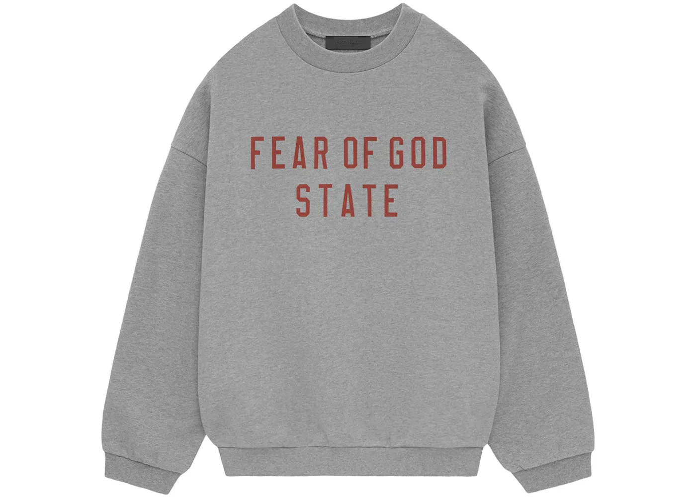 Мужской свитшот с воротником-стойкой Fear of God Essentials Fleece II Crewneck, Dark Heather