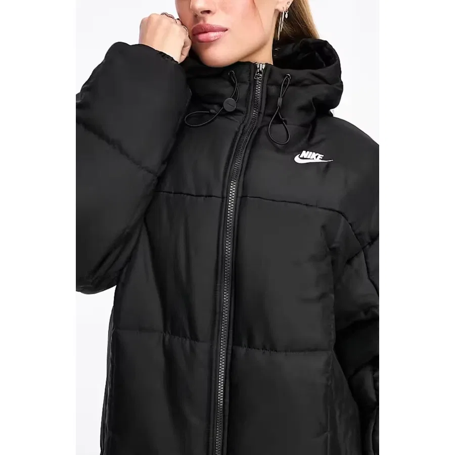 Женская парка с капюшоном и длинным рукавом Nike Sportswear Classic Puffer, Черный — фото 4