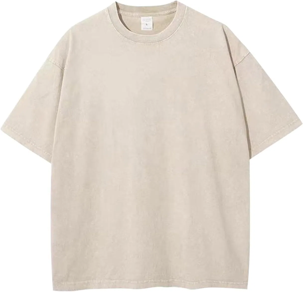 Мужская футболка оверсайз с кислотной стиркой, Beige